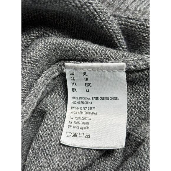 American Eagle Sweater Mens XL Gray V Neck Pullover Lightweight Casual Classic - Picture 5 of 8